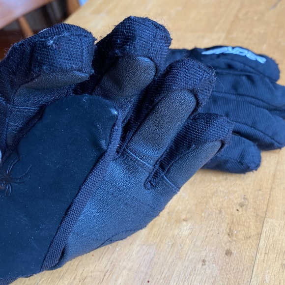 Spyder Black Gloves white Logo Spider w/ Web Palm LARGE pre-owned - Picture 10 of 14